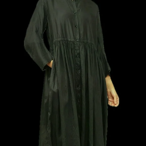 Christian Peau Silk Gathered Waist Dress in Kale. NWT - Picture 2 of 8